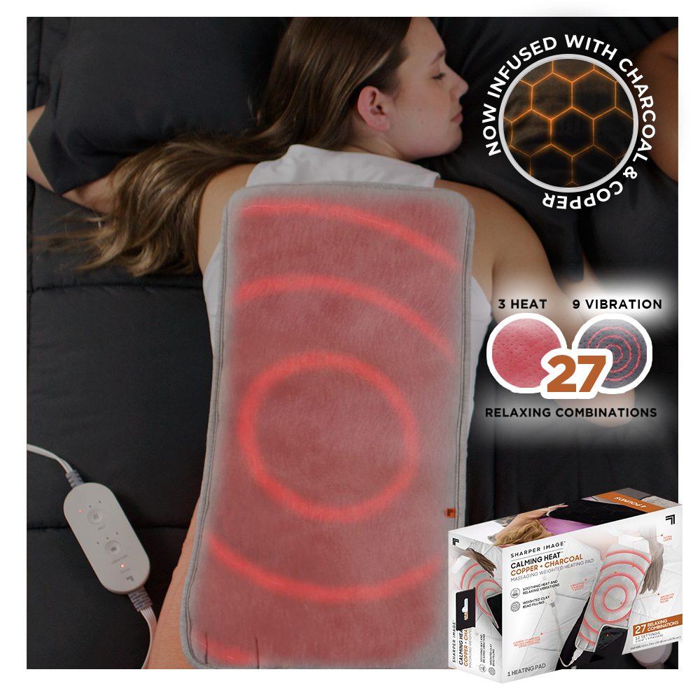 Calming Heat By Sharper Image, Weighted Massaging Heating Pad